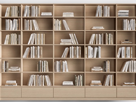 现代书架 置物架 书架隔断 装饰架su模型