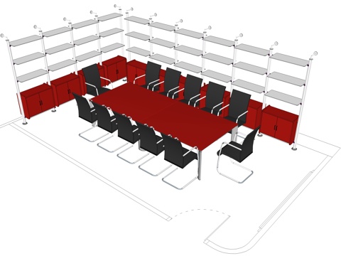 会议桌 会议椅 办公家具su模型