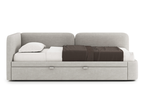  现代简约单人床 单人床 简约床 卧室床 抱枕3d模型 