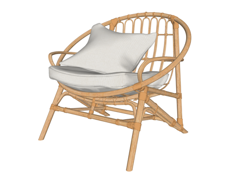 风格 藤编家具 桌子 原木家具 单体 编织 餐桌 茶桌 奶油su模型