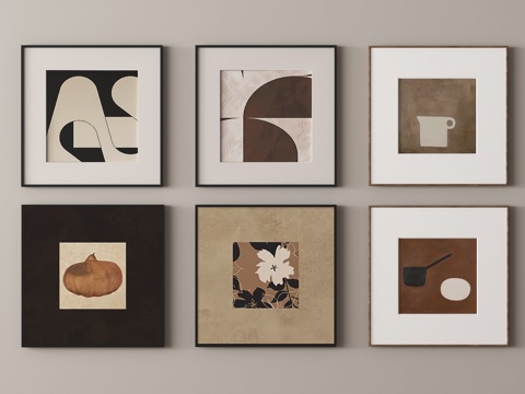 现代挂画 装饰画su模型