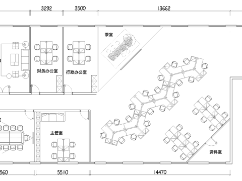 260平办公室 最新平面施工图合集cad施工图