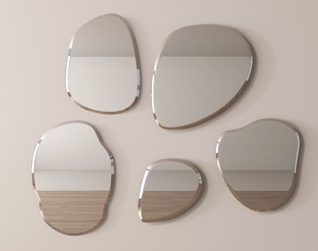 现代镜子 化妆镜 装饰镜 浴室镜su模型