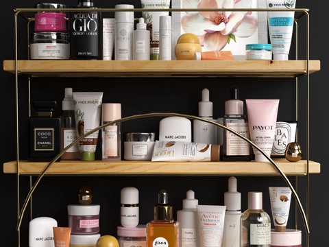  美容沙龙、店铺化妆品系列3d模型 