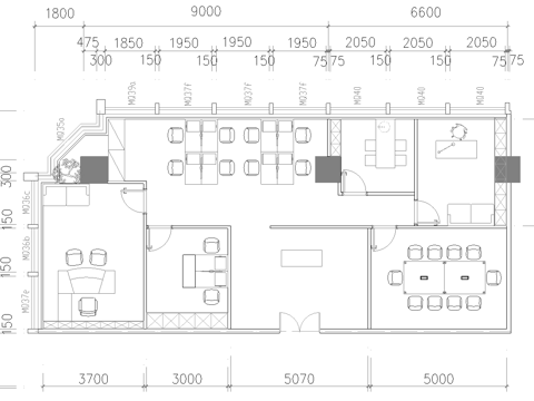 150平办公室 最新平面施工图合集cad施工图
