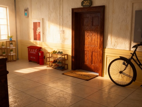 年代复古感楼道su模型