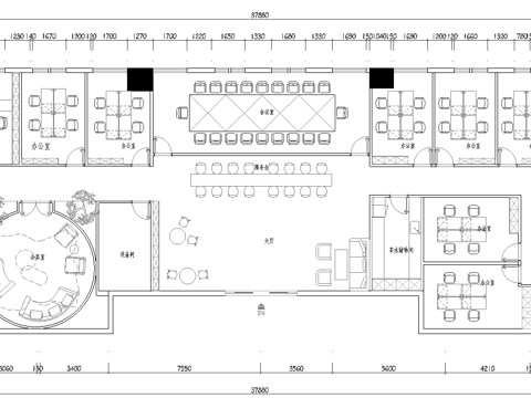 700平办公室 最新平面施工图合集cad施工图
