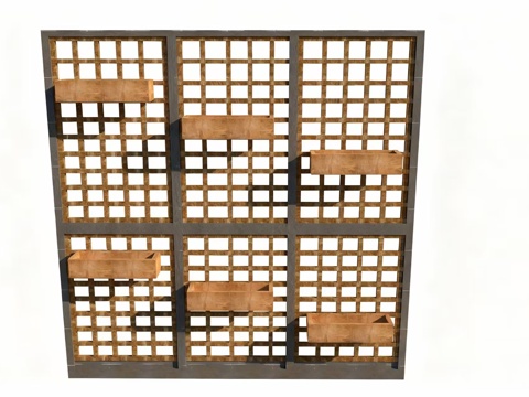 木制花架su模型