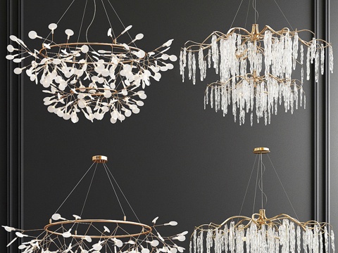 四款独家水晶吊灯系列_673d模型
