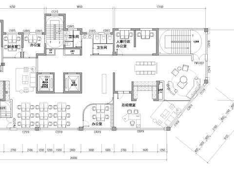  300平办公室 最新平面施工图合集cad施工图 