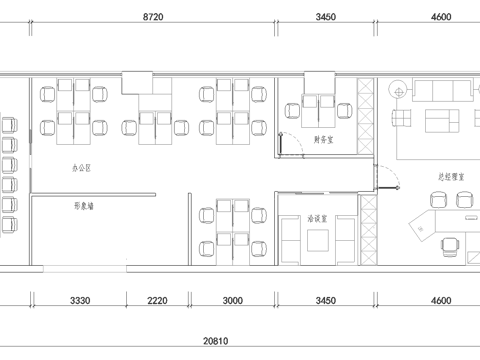 170平办公室 最新平面施工图合集cad施工图