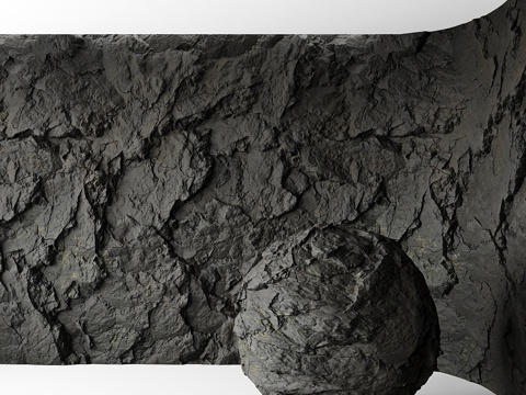  岩石悬崖墙 No. 23d模型 