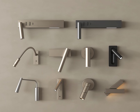 现代壁灯  阅读灯  氛围灯 金属su模型