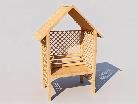 木纹花架笼子su模型