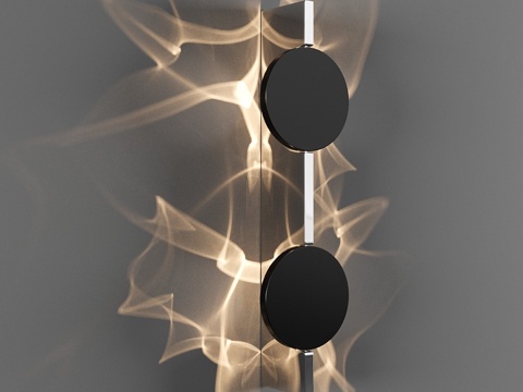  现代极简双头金属装饰壁灯3d模型 