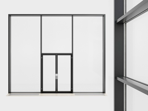  全景玻璃幕墙。彩绘玻璃窗。333d模型 