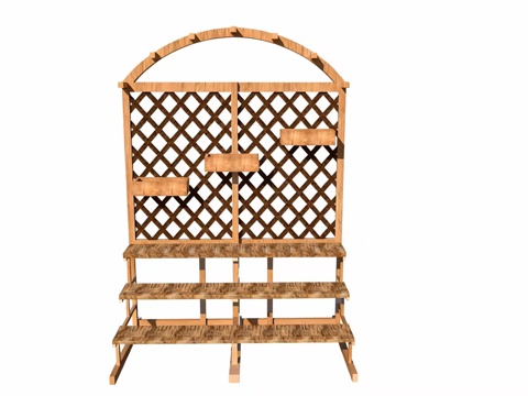 木制花草架子免费su模型