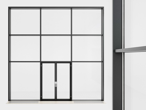  全景玻璃幕墙。彩绘玻璃窗。313d模型 