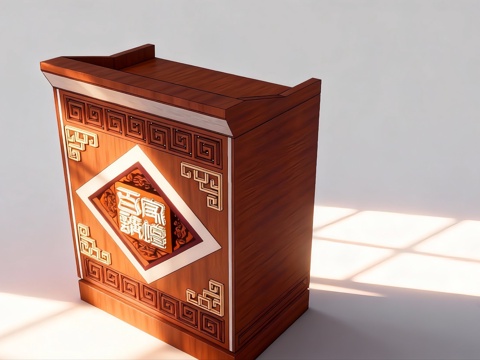 演讲台木制柜子su模型