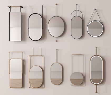 现代镜子 卫浴镜 装饰镜 化妆镜 全身镜su模型