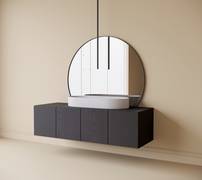 现代洗手台 台盆su模型