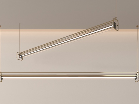 现代金属吊灯su模型