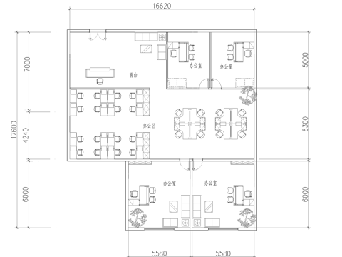 150平办公室 最新平面施工图合集cad施工图