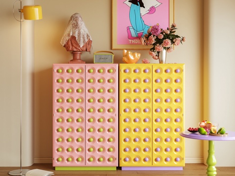 斗柜 玄关柜 储物柜 边柜 置物柜 多巴胺3d模型