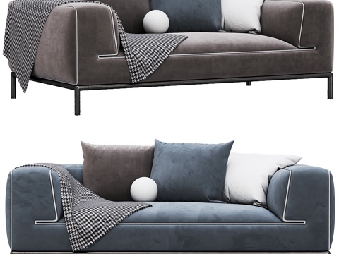  现代沙发 布艺沙发 组合沙发 多人沙发 双人沙发  单人沙发3d模型 