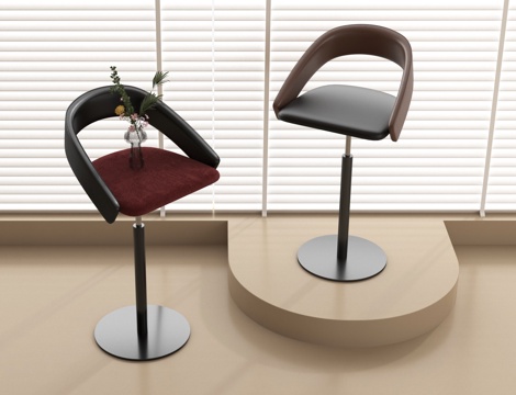 吧凳 现代吧凳 吧椅 转椅su模型