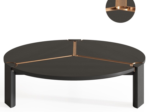 现代圆形茶几su模型