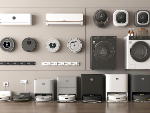 扫地机器人 洗衣机 挂壁洗衣机 空调su模型