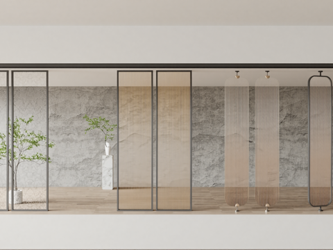 现代屏风su模型