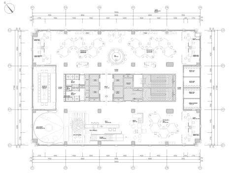 600平办公室 最新平面施工图合集cad施工图