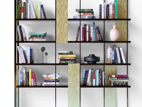  摆放书籍与装饰品的架子。10. 杂志3d模型 