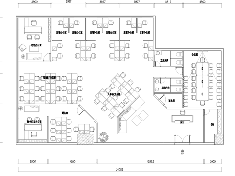  650平办公室 最新平面施工图合集cad施工图 