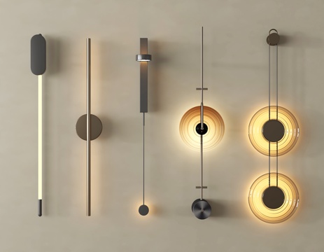  现代壁灯 长条壁灯 金属壁灯3d模型 