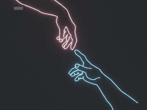  现代霓虹灯招牌3d模型 