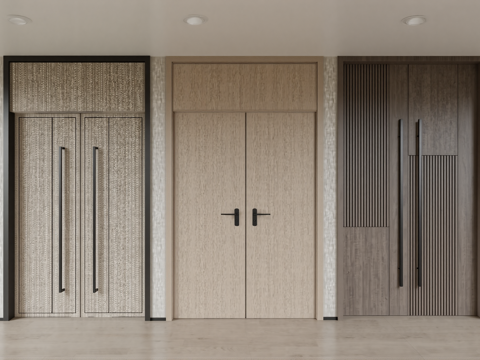 现代双开门su模型