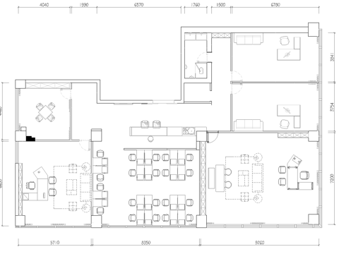  190平办公室 最新平面施工图合集cad施工图 