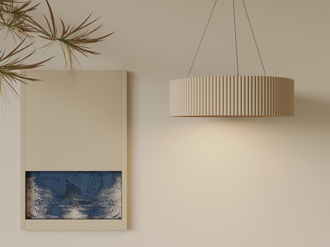  侘寂中古风吊灯 艺术吊灯 挂画3d模型 