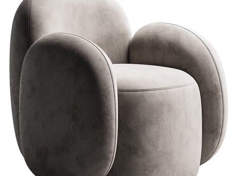  现代布艺单人沙发3d模型 