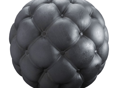  黑色切斯特菲尔德皮革3d模型 