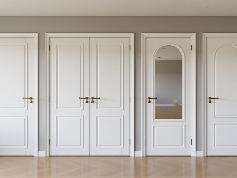 现代简欧房门su模型