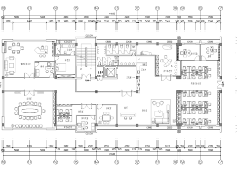 400平办公室 最新平面施工图合集cad施工图