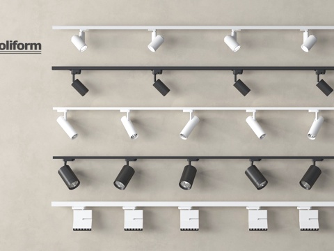 现代筒灯射灯 明装筒灯 轨道式筒灯射灯su模型