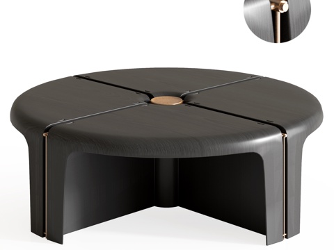 现代圆形茶几su模型