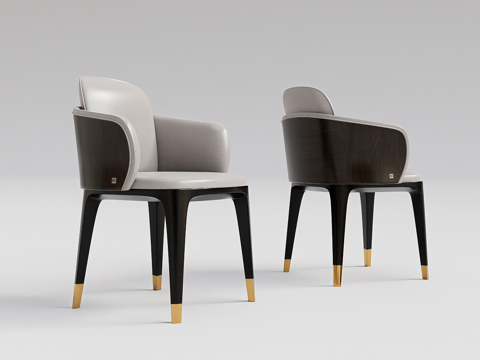 意式极简单椅 休闲椅 扶手椅su模型