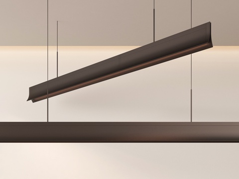 现代极简吊灯 金属su模型