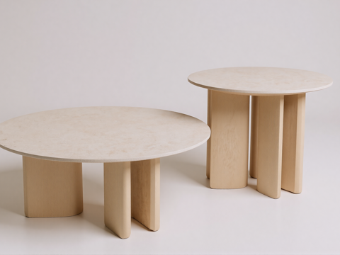  现代茶几组合su模型 